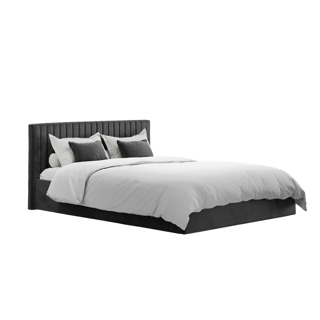Berlin Black Faux Leather Bed Frame - Modern Bedroom Style