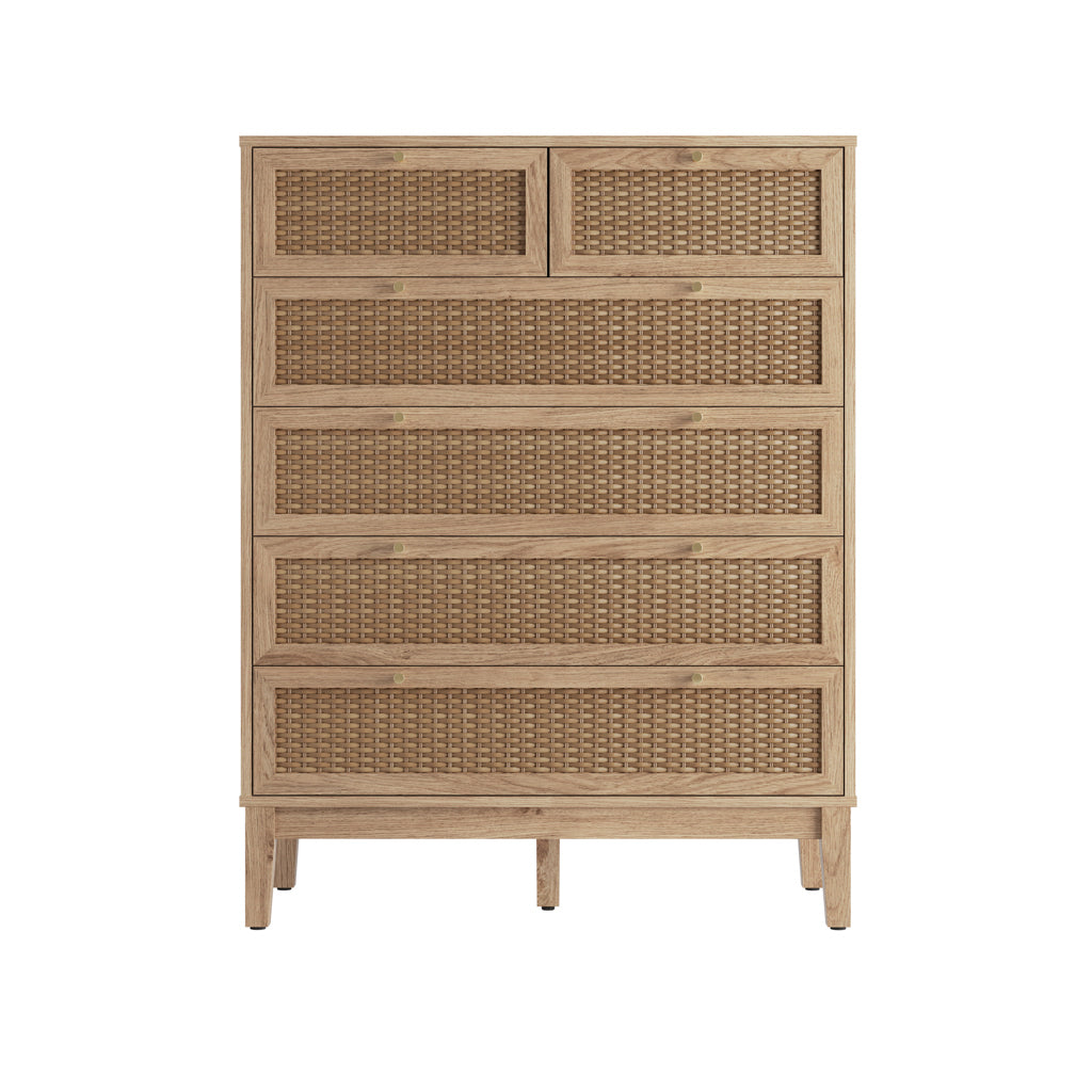 Chic Bordeaux Oak Chest of Drawers - 5 Spacious Storage Drawers