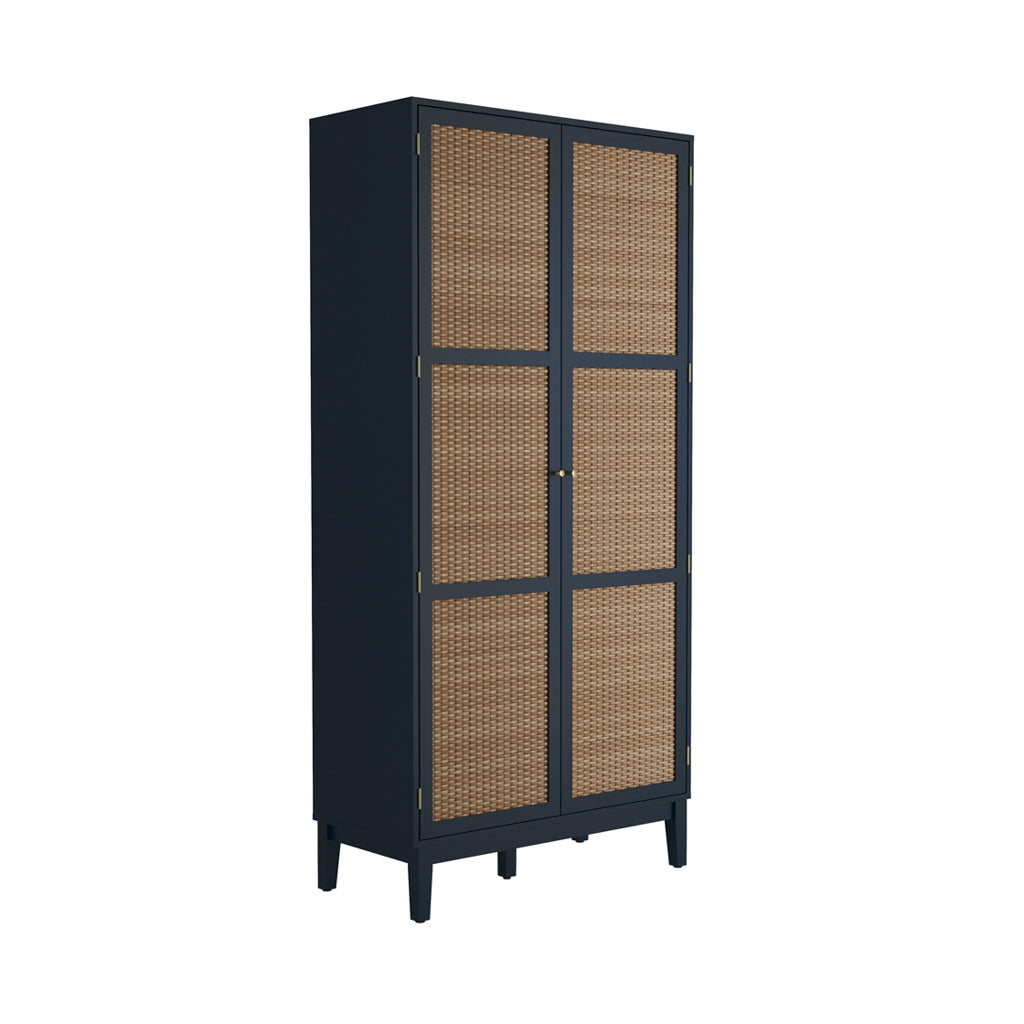 Chic Bordeaux Berlin Blue 2-Door Wardrobe: Stylish Storage for Modern Homes