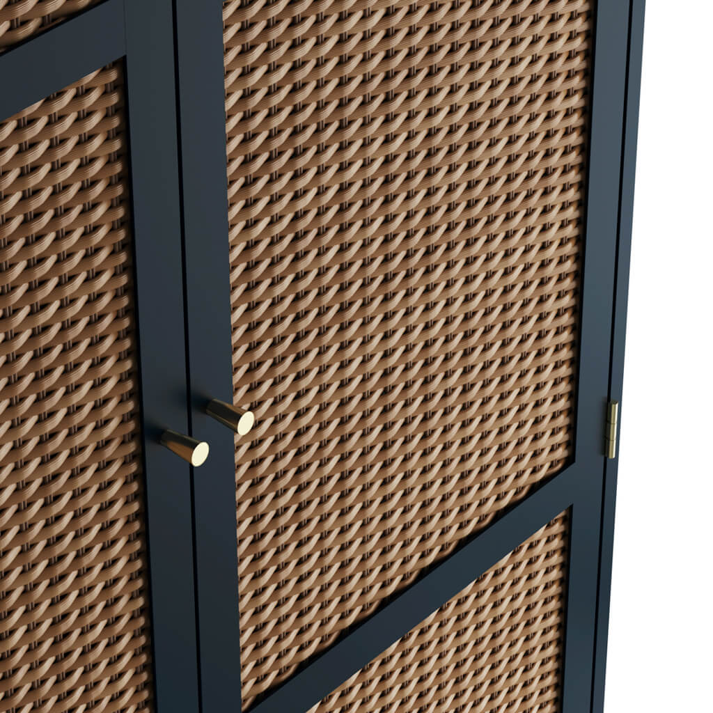 Chic Bordeaux Berlin Blue 2-Door Wardrobe: Stylish Storage for Modern Homes