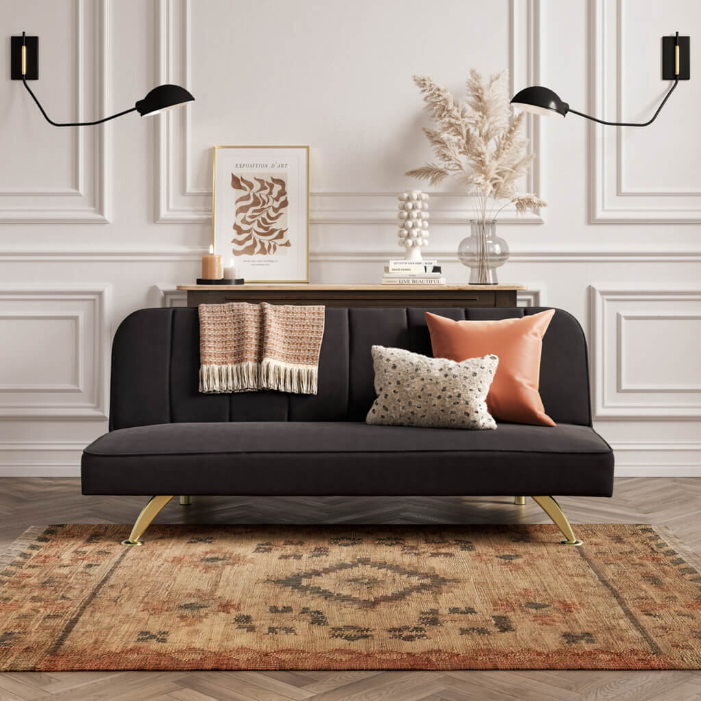 Burlington Black Sofa Bed: Compact, Versatile, and Stylish for Modern Living