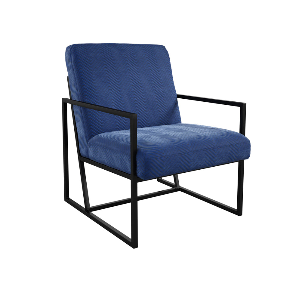 Charming Chance Oxford Blue Velvet Accent Arm Chair - Tufted & Elegant