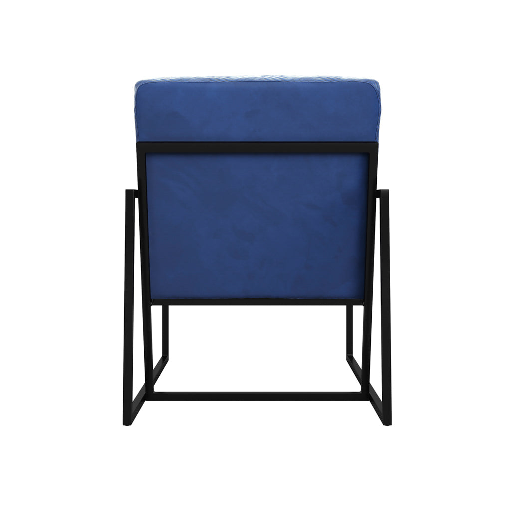 Charming Chance Oxford Blue Velvet Accent Arm Chair - Tufted & Elegant
