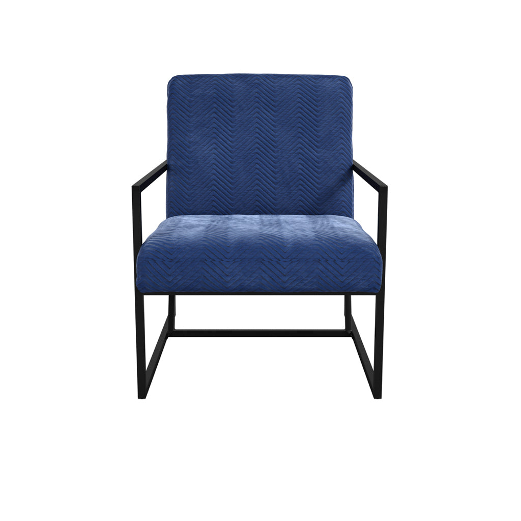 Charming Chance Oxford Blue Velvet Accent Arm Chair - Tufted & Elegant
