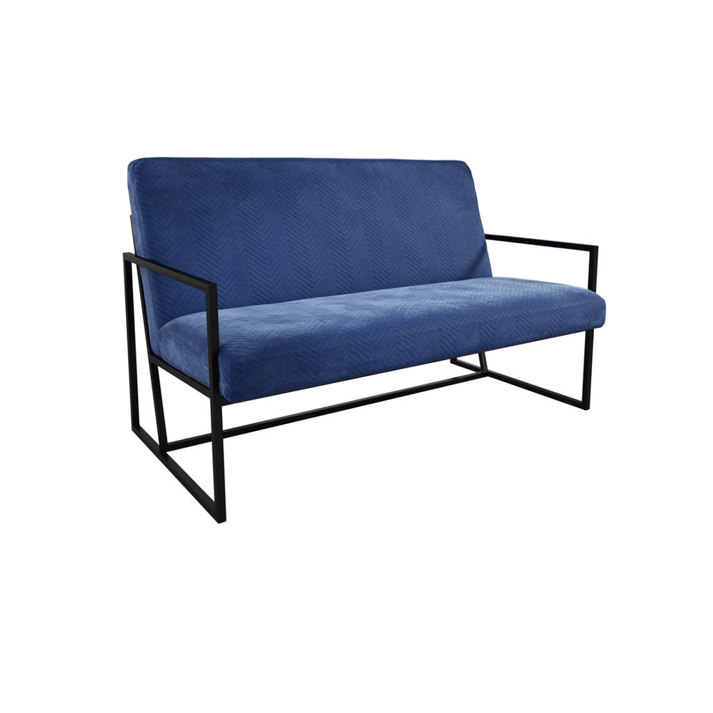 Chance Oxford Blue Sofa: Luxurious Velvet 3-Seater Couch, Modern Living Room Furniture