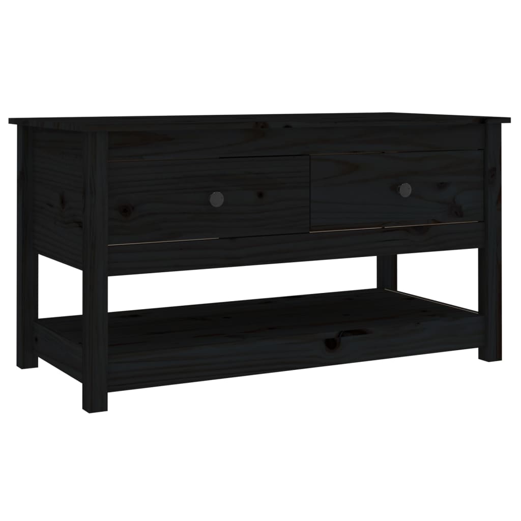 Coffee Table Black 102x49x55 cm Solid Wood Pine