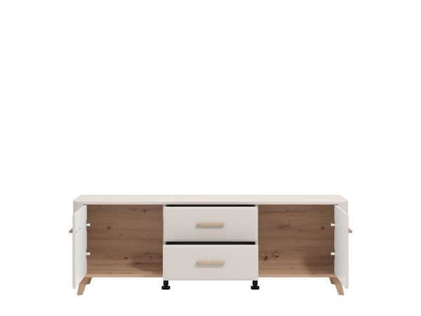 Elegant Dariqon Cashmere Oak Effect 60-inch TV Unit with Storage Solution