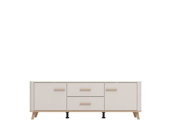 Elegant Dariqon Cashmere Oak Effect 60-inch TV Unit with Storage Solution