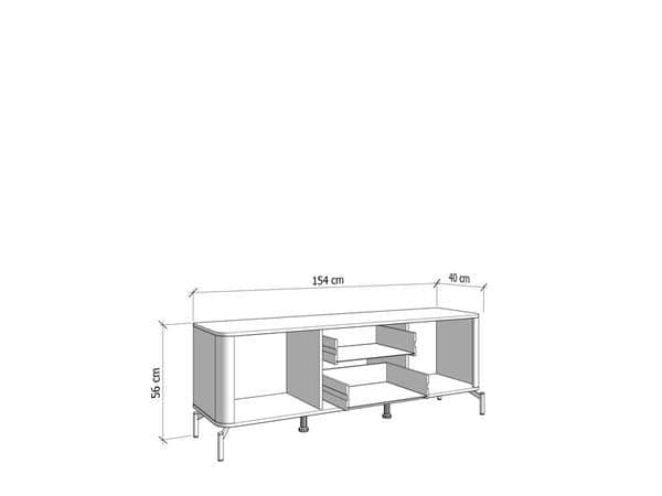 Elegant Dariqon Cashmere Oak Effect 60-inch TV Unit with Storage Solution
