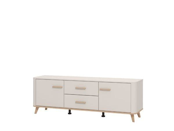 Elegant Dariqon Cashmere Oak Effect 60-inch TV Unit with Storage Solution