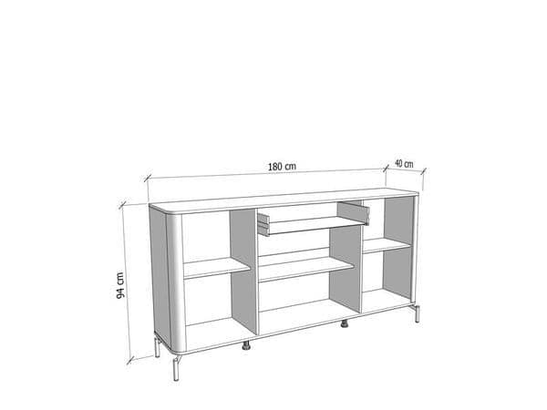 Dariqon Cashmere Oak Effect 180cm Four-Door Sideboard with Spacious Storage