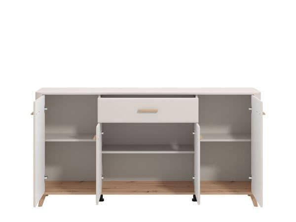 Dariqon Cashmere Oak Effect 180cm Four-Door Sideboard with Spacious Storage