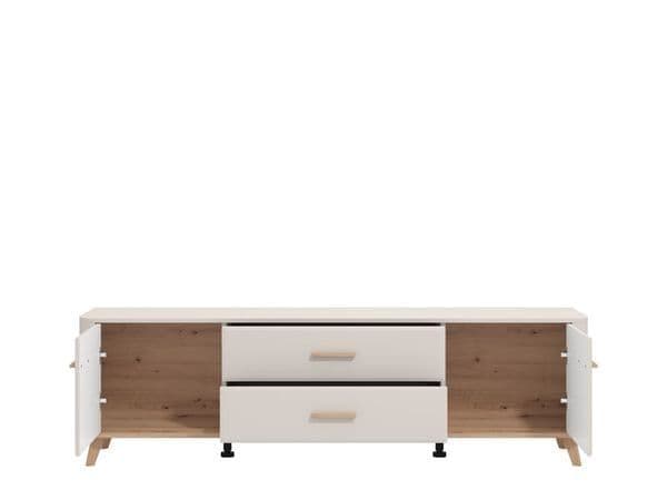 Dariqon Large 71-inch Contemporary Cashmere & Oak Effect TV Unit with Storage