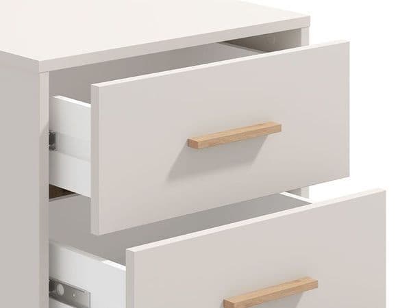 Granada Cashmere and Artisan Oak Effect 3-Drawer Bedside Table