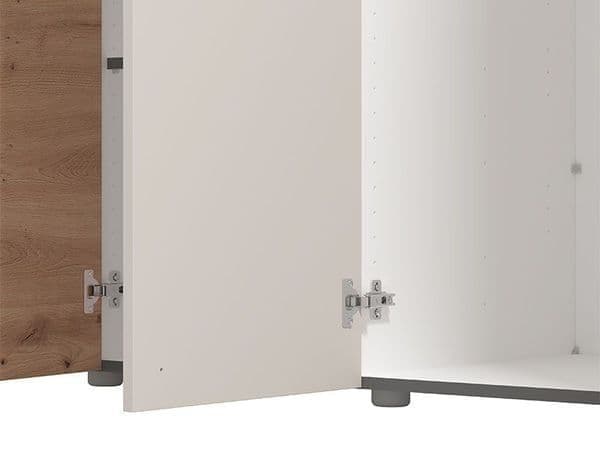 Granada Cashmere Artisan Oak 5-Door Mirrored Wardrobe with Hanging Rails, Shelves