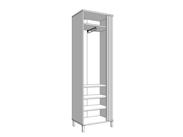 Granada Cashmere Artisan Oak Slim Narrow Wardrobe - Elegant Bedroom Storage