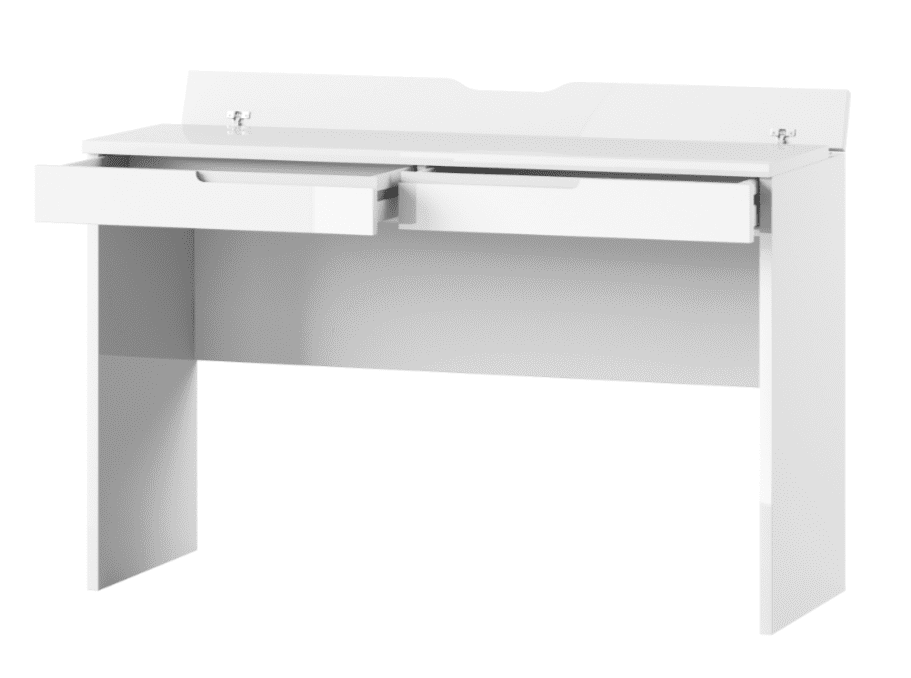 Santino S31 White High Gloss Two-Drawer Dressing Table with Flap Desktop