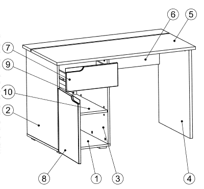 Santino White Gloss Modern Computer Desk with Storage and Tablet Holder