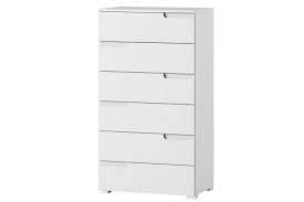 Santino White High Gloss 6-Drawer Tall Chest for Modern Bedroom Storage Solution