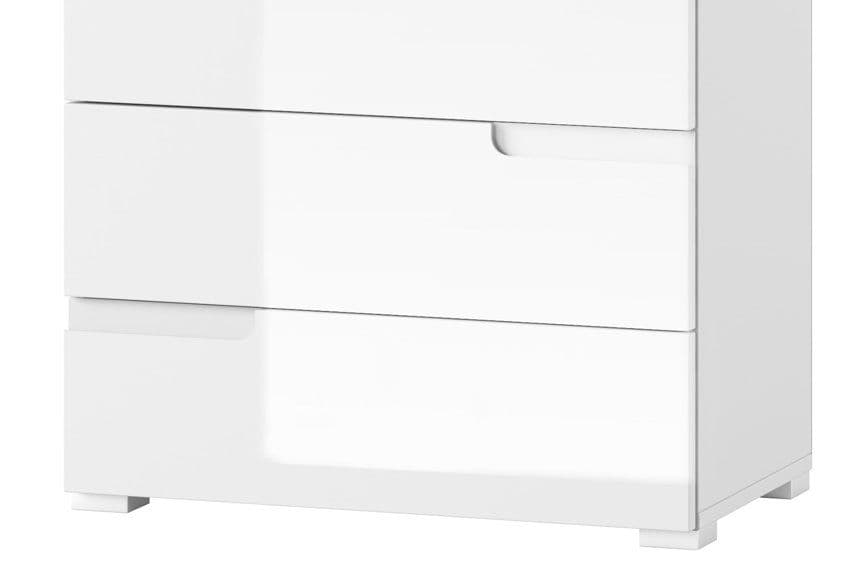 Sleek Modern White High Gloss Narrow 4-Drawer Chest of Drawers S2