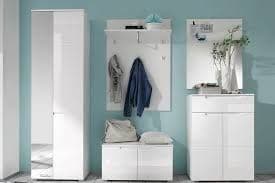 Santino White High Gloss Tall Sideboard with 2 Doors & 1 Drawer